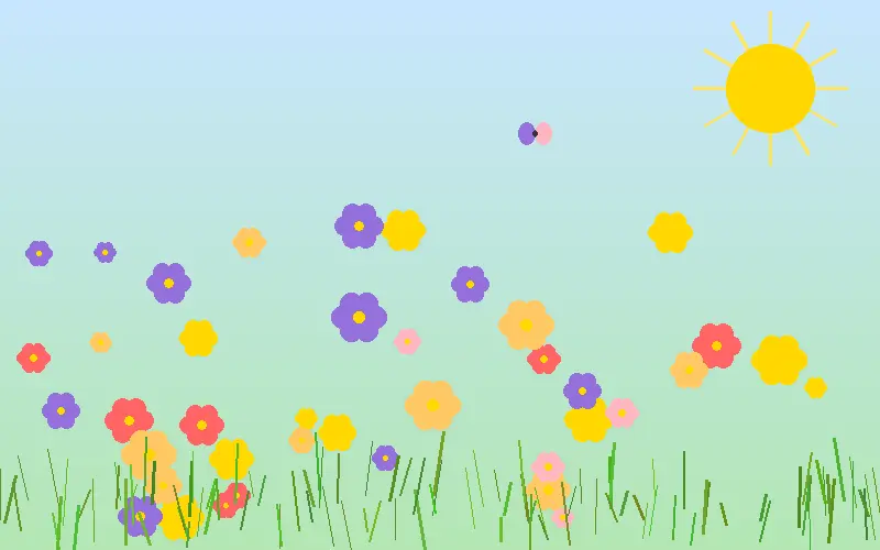 春日草地上盛开的野花 - 17c-起草口